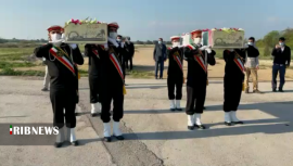 استقبال از پیکر دو شهید گمنام دفاع مقدس در بوشهر