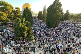 حضور هزاران نمازگزار در نماز عید قربان مسجدالاقصی + عکس 