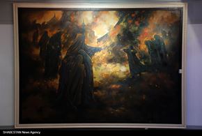 نمایشگاه نقاشی عاشورایی «رستاخیز» با آثاری از علی بحرینی هنرمند نقاش بوشهری