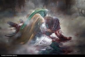 نمایشگاه نقاشی عاشورایی «رستاخیز» با آثاری از علی بحرینی هنرمند نقاش بوشهری